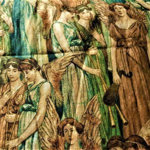 FQ OOP Stunning RENAISSANCE Angels Fabric 18x22